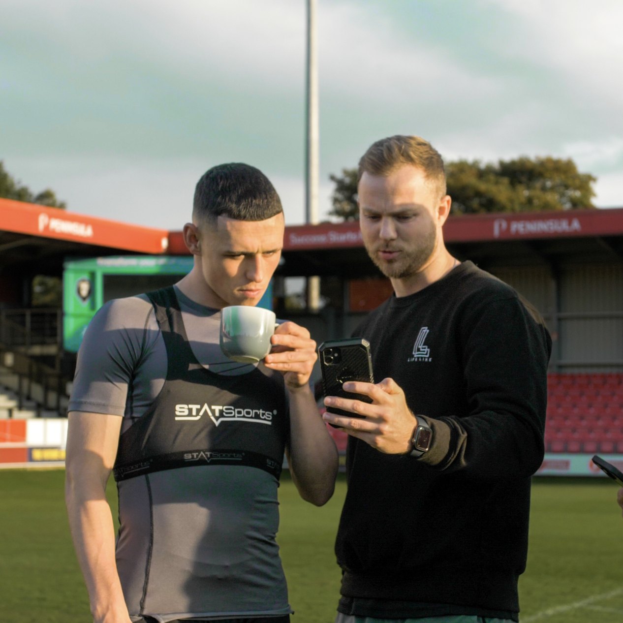 Phil Foden on set with Lifelike for STATSports
